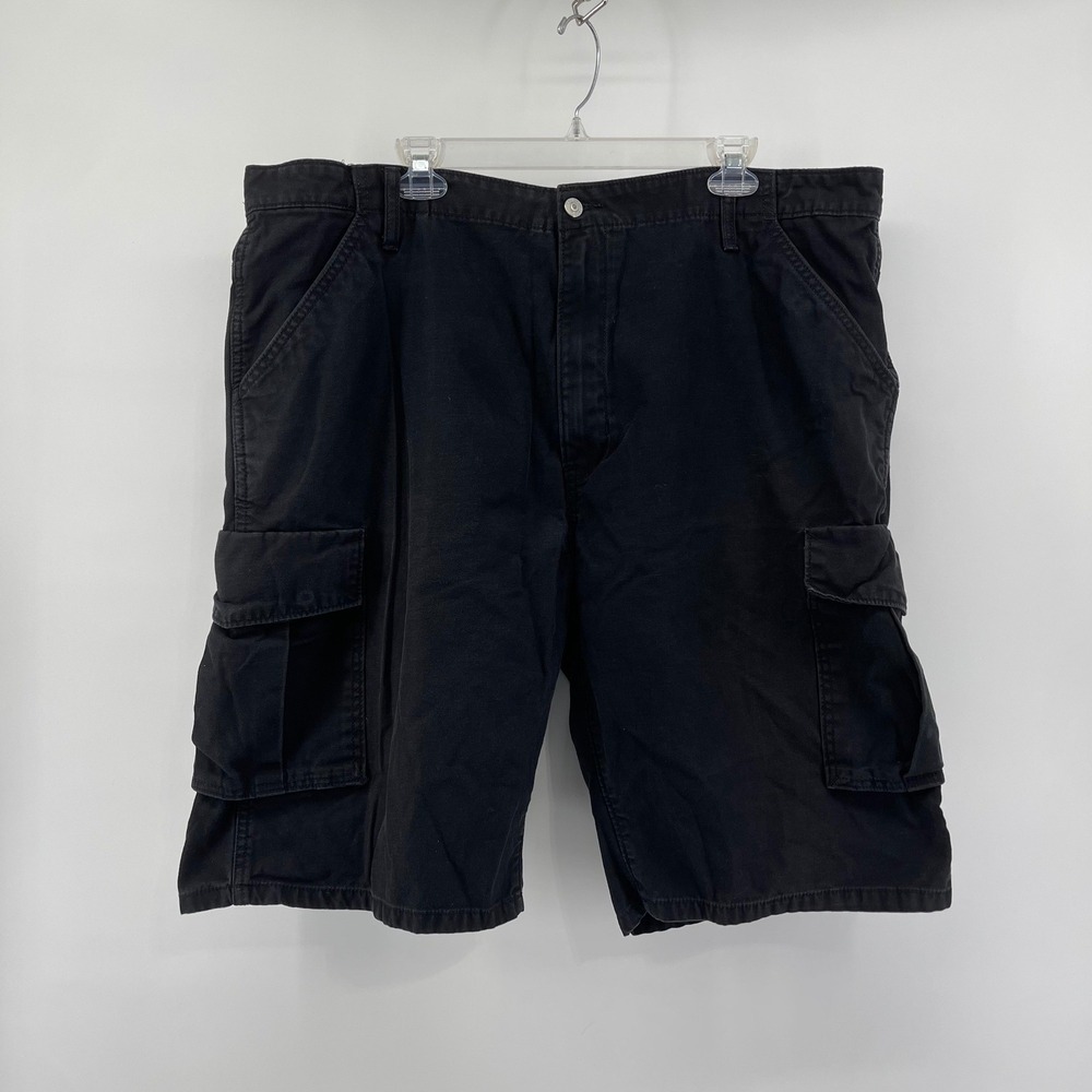 Levi's Men's Black Cotton Canvas Cargo Shorts Loose Fit Multi Pocket Size 42 vtg